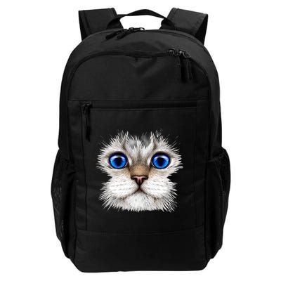 Blue Eyed Realistic Cat Face Backpack