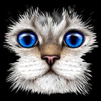Blue Eyed Realistic Cat Face Drawstring Bag