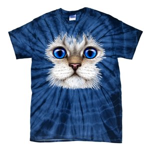 Blue Eyed Realistic Cat Face Tie-Dye T-Shirt