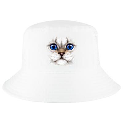 Blue Eyed Realistic Cat Face Cool Comfort Performance Bucket Hat