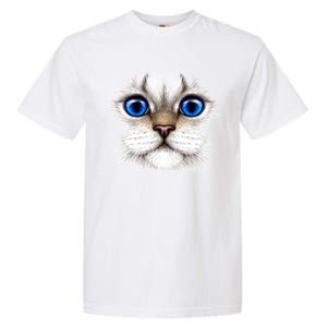 Blue Eyed Realistic Cat Face Garment-Dyed Heavyweight T-Shirt