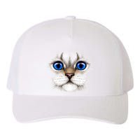 Blue Eyed Realistic Cat Face Yupoong Adult 5-Panel Trucker Hat