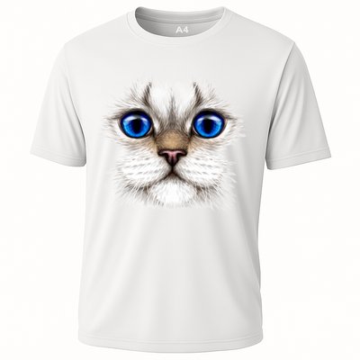 Blue Eyed Realistic Cat Face Performance Shirt
