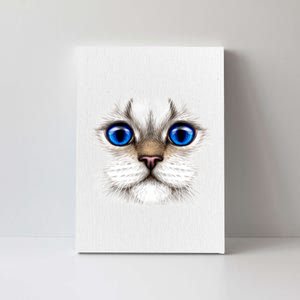 Blue Eyed Realistic Cat Face Canvas