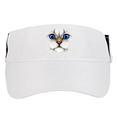 Blue Eyed Realistic Cat Face Adult Drive Performance Visor