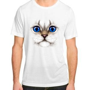 Blue Eyed Realistic Cat Face Adult ChromaSoft Performance T-Shirt