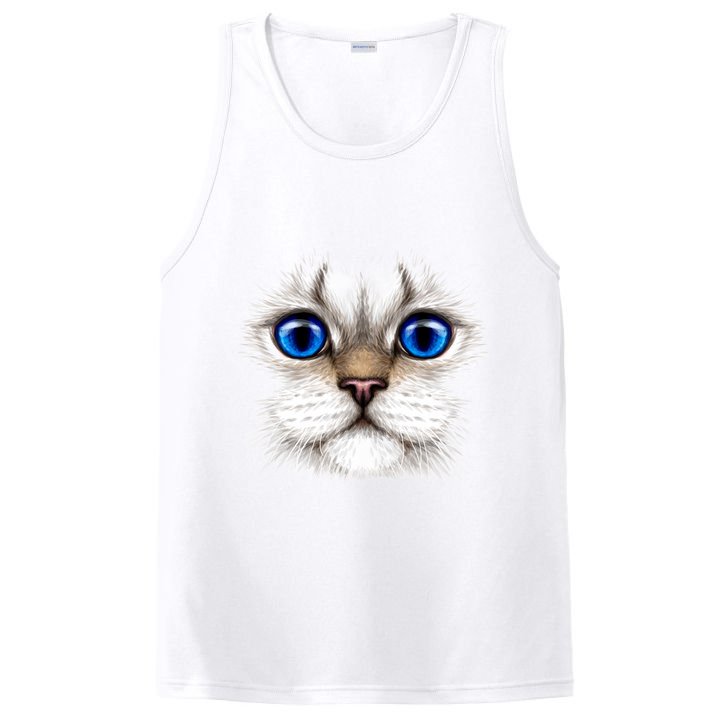 Blue Eyed Realistic Cat Face PosiCharge Competitor Tank