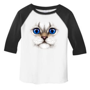 Blue Eyed Realistic Cat Face Toddler Fine Jersey T-Shirt