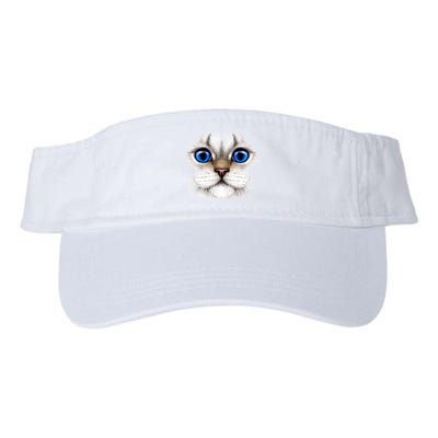 Blue Eyed Realistic Cat Face Valucap Bio-Washed Visor