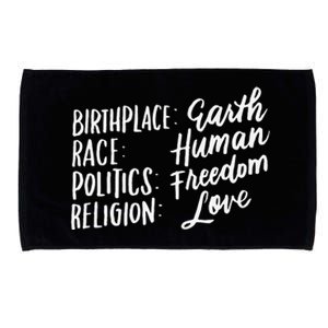 Birthplace Earth Race Human, Humanity, Boho Gifts Microfiber Hand Towel