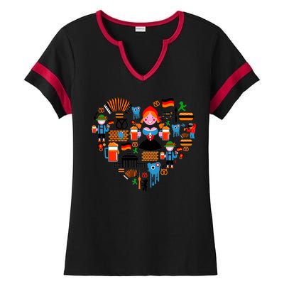 Berlin Oktoberfest Heart Ladies Halftime Notch Neck Tee