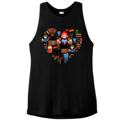 Berlin Oktoberfest Heart Ladies PosiCharge Tri-Blend Wicking Tank