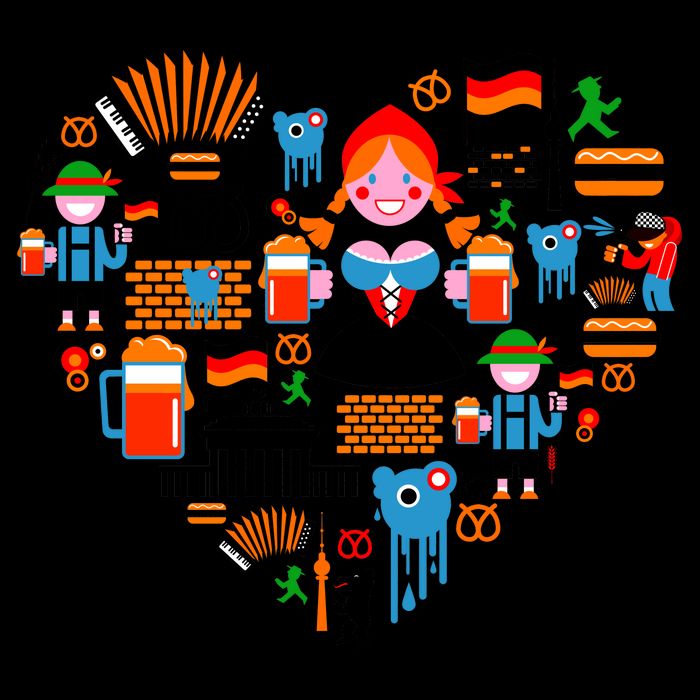 Berlin Oktoberfest Heart Bucket Hat