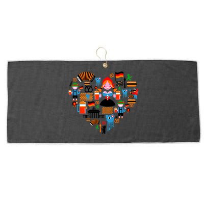 Berlin Oktoberfest Heart Large Microfiber Waffle Golf Towel