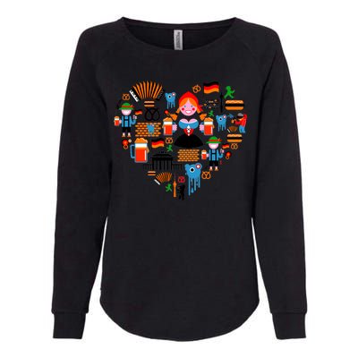 Berlin Oktoberfest Heart Womens California Wash Sweatshirt