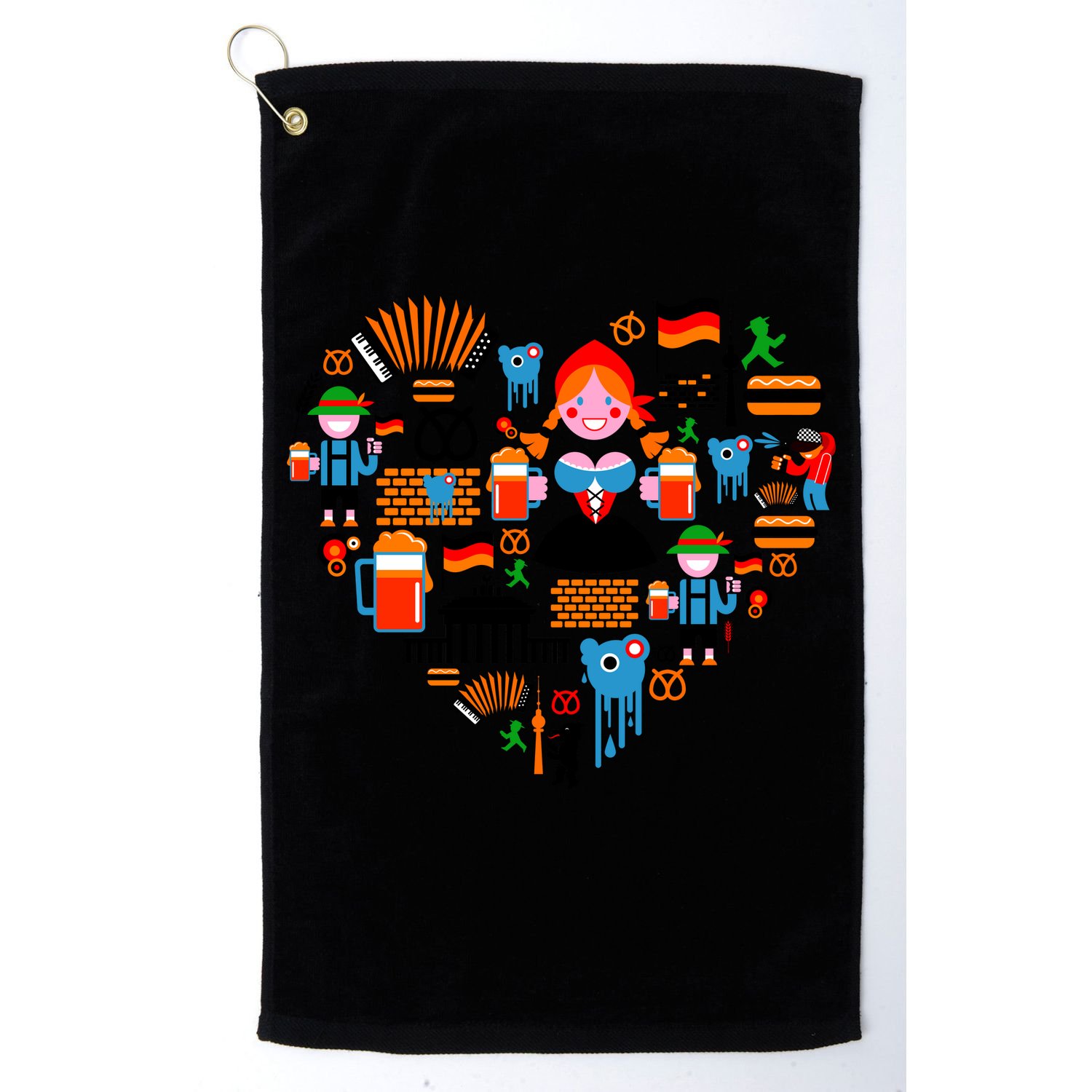 Berlin Oktoberfest Heart Golf Towel