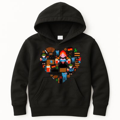 Berlin Oktoberfest Heart Kids Hoodie