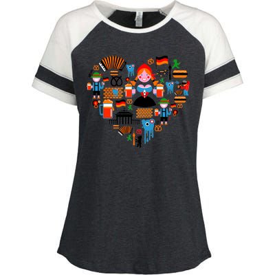 Berlin Oktoberfest Heart Enza Ladies Jersey Colorblock Tee