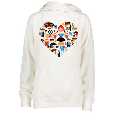 Berlin Oktoberfest Heart Womens Funnel Neck Pullover Hood