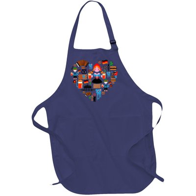 Berlin Oktoberfest Heart Full-Length Apron With Pockets