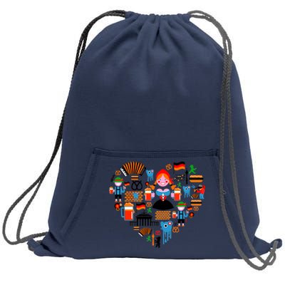 Berlin Oktoberfest Heart Sweatshirt Cinch Pack Bag