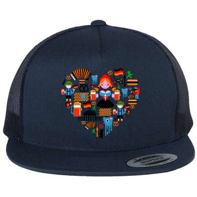 Berlin Oktoberfest Heart Flat Bill Trucker Hat