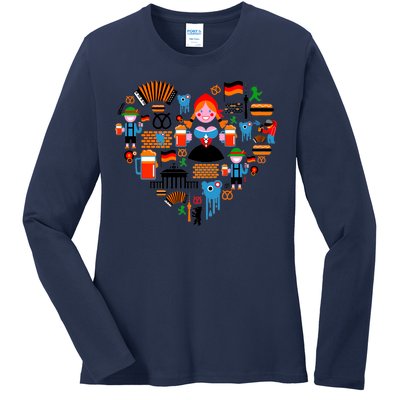 Berlin Oktoberfest Heart Ladies Long Sleeve Shirt