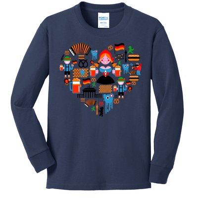 Berlin Oktoberfest Heart Kids Long Sleeve Shirt