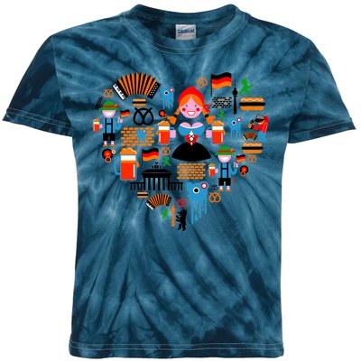 Berlin Oktoberfest Heart Kids Tie-Dye T-Shirt