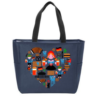 Berlin Oktoberfest Heart Zip Tote Bag