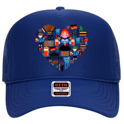 Berlin Oktoberfest Heart High Crown Mesh Back Trucker Hat