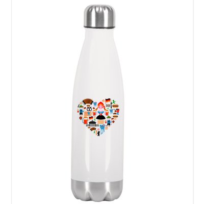 Berlin Oktoberfest Heart Stainless Steel Insulated Water Bottle