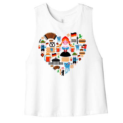 Berlin Oktoberfest Heart Women's Racerback Cropped Tank