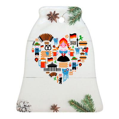 Berlin Oktoberfest Heart Ceramic Bell Ornament