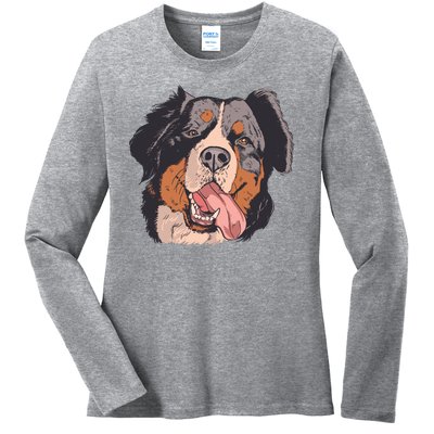 Bernese Mountain Dog Ladies Long Sleeve Shirt