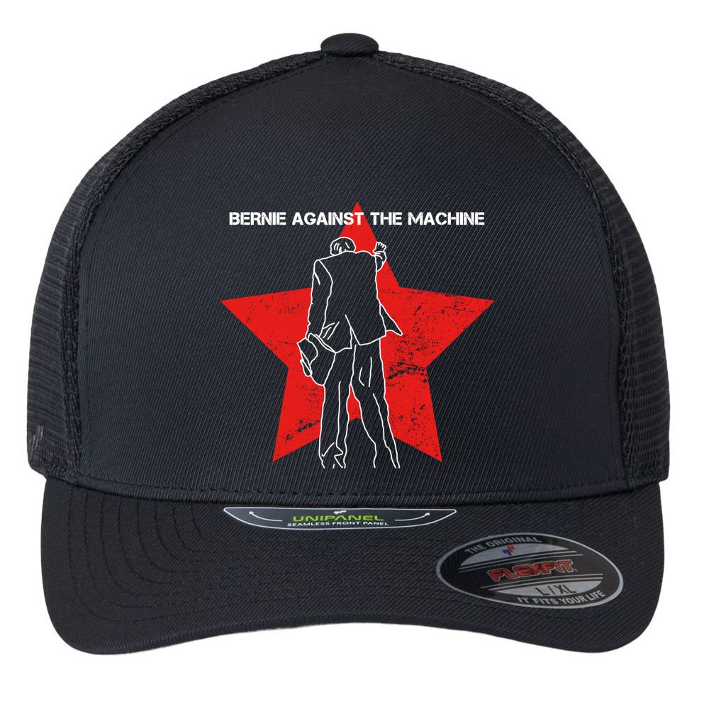 Bernie Against The Machine Flexfit Unipanel Trucker Cap