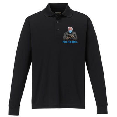 Bernie Mittens Bernie Sanders Feel The Bern Inauguration Day Performance Long Sleeve Polo