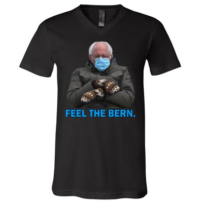 Bernie Mittens Bernie Sanders Feel The Bern Inauguration Day V-Neck T-Shirt