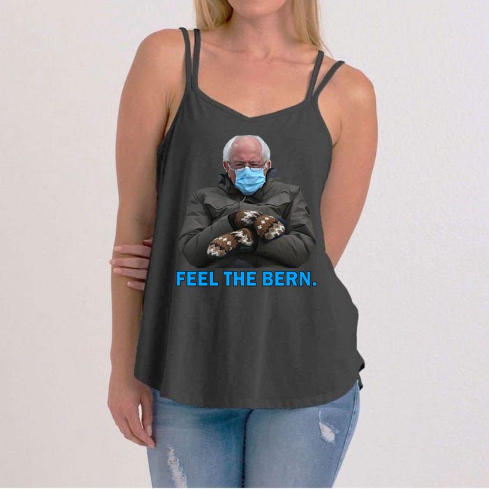 Bernie Mittens Bernie Sanders Feel The Bern Inauguration Day Women's Strappy Tank