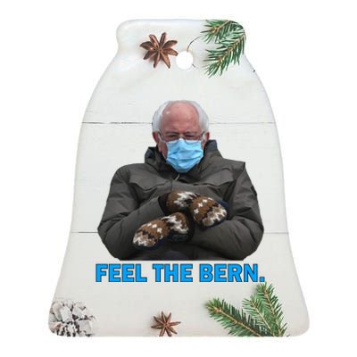 Bernie Mittens Bernie Sanders Feel The Bern Inauguration Day Ceramic Bell Ornament