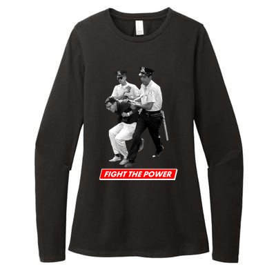 Bernie Sanders Fight The Power Womens CVC Long Sleeve Shirt