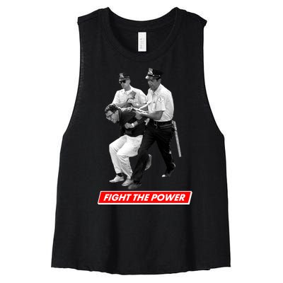 Bernie Sanders Fight The Power Women's Racerback Cropped Tank