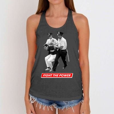 Bernie Sanders Fight The Power Women's Knotted Racerback Tank