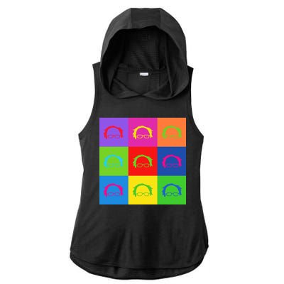 Bernie Sanders Hair Minimalist Pop Art Ladies PosiCharge Tri-Blend Wicking Draft Hoodie Tank