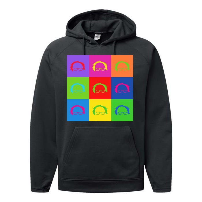 Bernie Sanders Hair Minimalist Pop Art Performance Fleece Hoodie