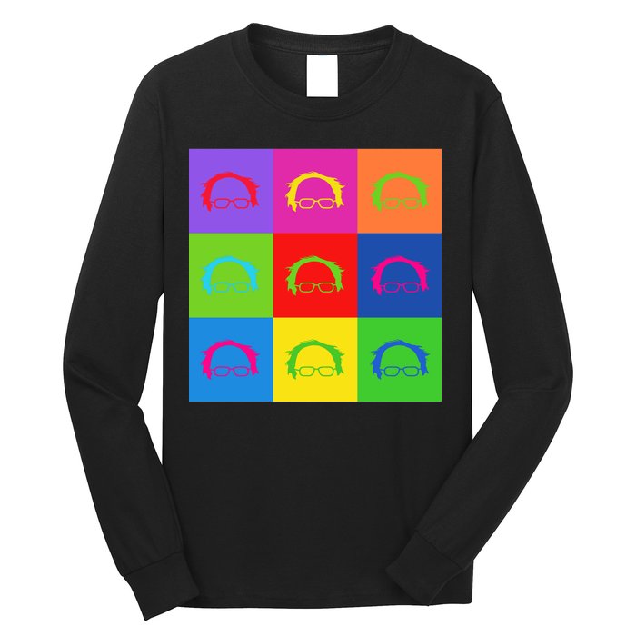 Bernie Sanders Hair Minimalist Pop Art Long Sleeve Shirt