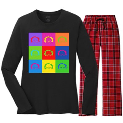 Bernie Sanders Hair Minimalist Pop Art Women's Long Sleeve Flannel Pajama Set 