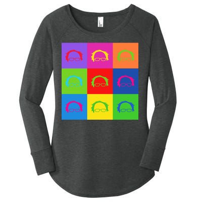 Bernie Sanders Hair Minimalist Pop Art Women's Perfect Tri Tunic Long Sleeve Shirt