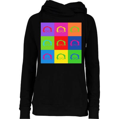 Bernie Sanders Hair Minimalist Pop Art Womens Funnel Neck Pullover Hood