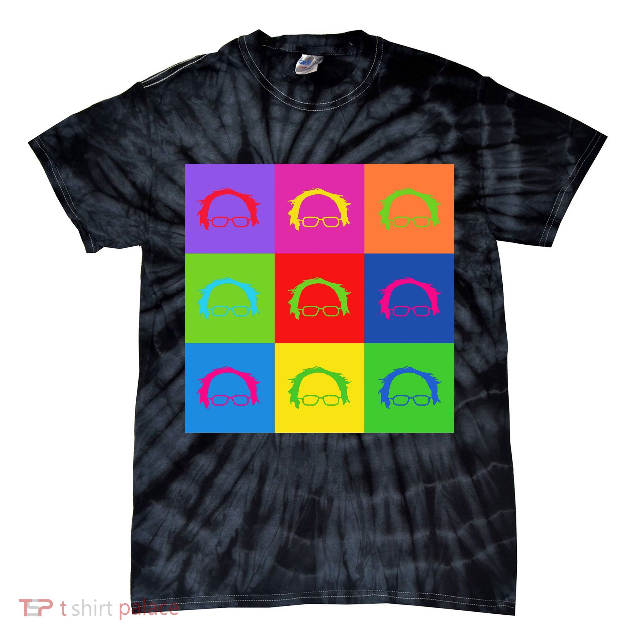 Bernie Sanders Hair Minimalist Pop Art Tie-Dye T-Shirt